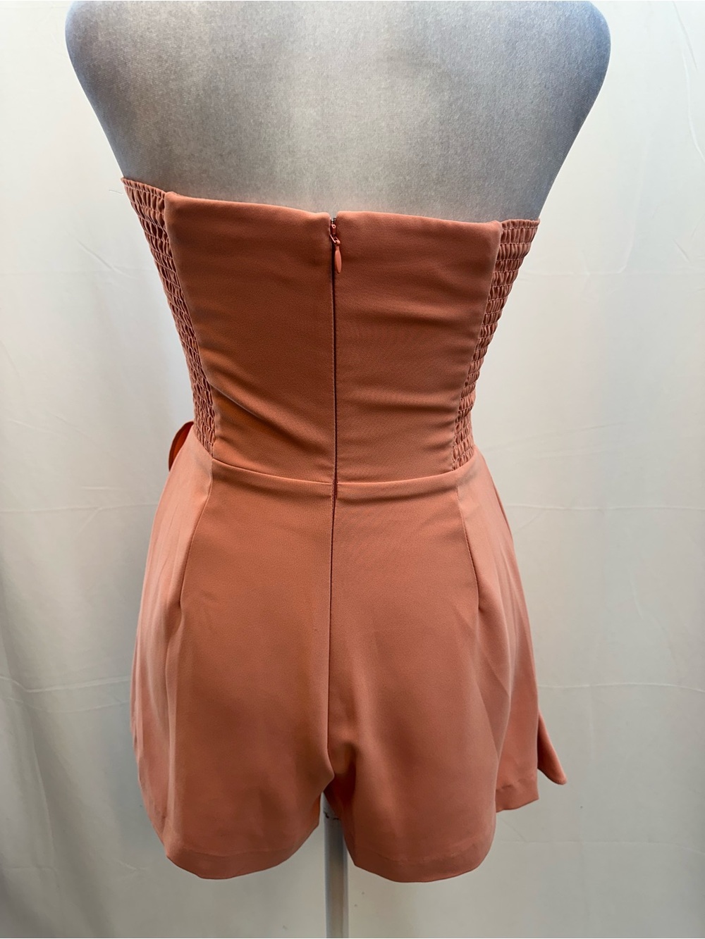 Amanda Uprichard Strapless Peach Romper with Ruffle Detail XS - Picture 4 of 4